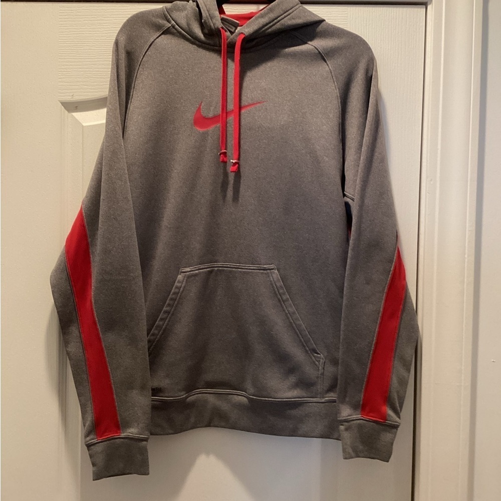 Nike Boys or Girls Charcoal and Crimson Hoodie.